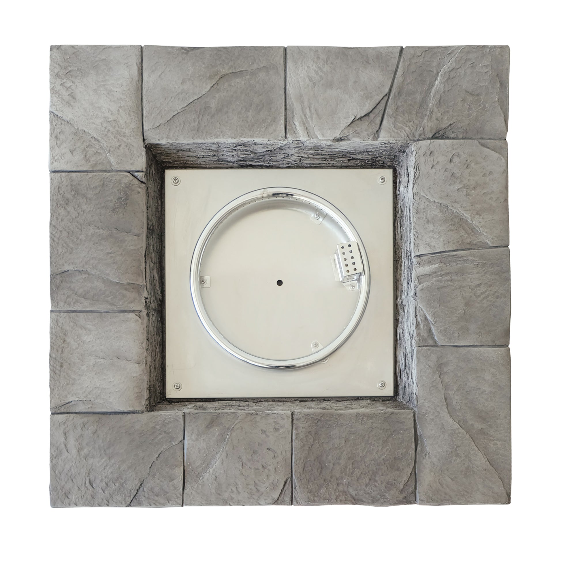 30" Outdoor Square Mgo Propane Fire Pit 40,000 Btu, Grey Grey Garden & Outdoor Magnesium Oxide