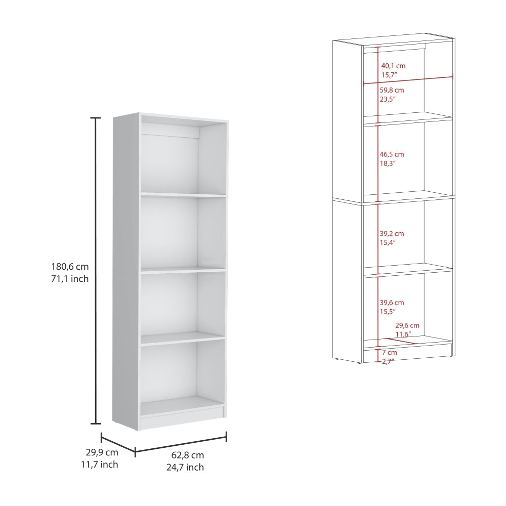 2 Piece Bookcase Living Room Set, Storage Cabinet, 42" Wide And 9 Shelves White Freestanding Matte White White Office Modern Particle Board