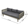 Claremont 3 Seater Daybed Grey Wood Grey Cushion Grey Wood Waterproof Fabric