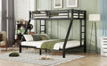 Metal Twin Xl Over Queen Bunk Bed For Teens And Adults,Space Saving Noise Reduced No Box Spring Needed,Black Twin Xl Black Metal