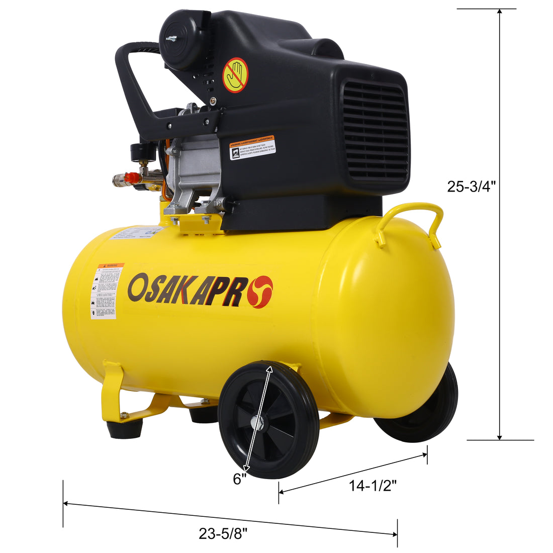 3.5Hp Portable 10 Gallons Air Compressor Tank Ultra Quiet Horizontal Tank Adjustable Pressure With Built In Wheel Yellow Metal