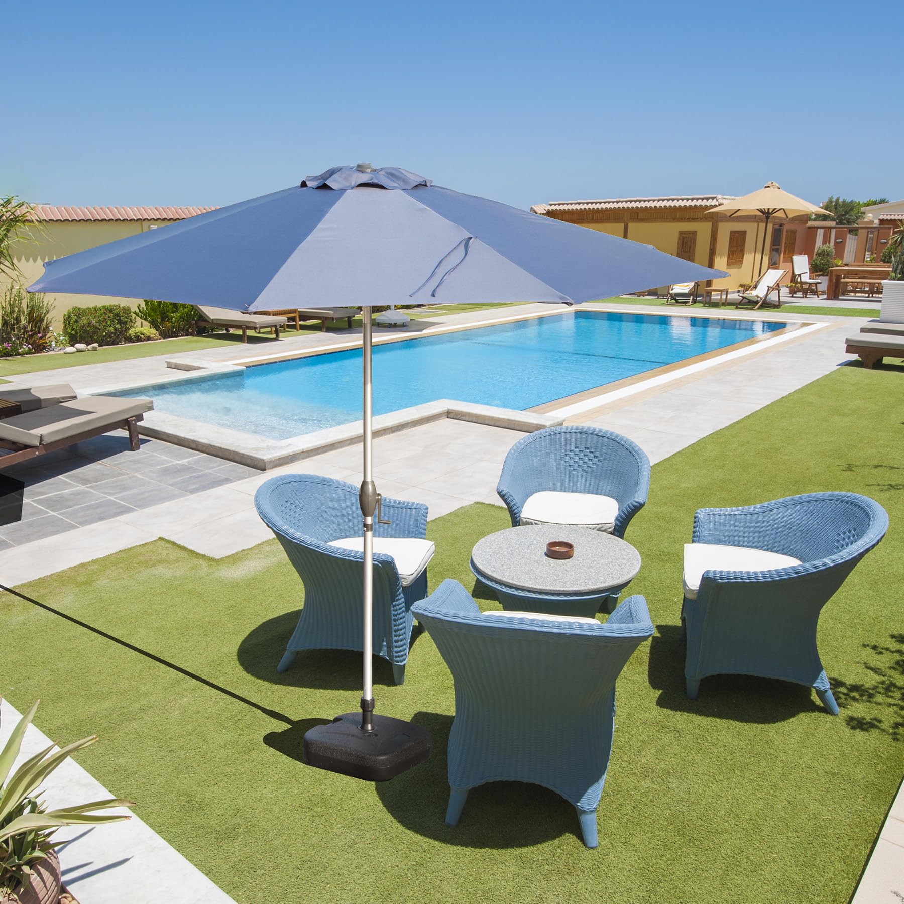 10Ft Patio Umbrella, Outdoor Table Umbrella With Push Button Tilt And Crank, Uv Protection Waterproof Market Sun Umbrella With 8 Sturdy Ribs For 10Ft Patio Umbrella, Outdoor Table Umbrella With Push Button Tilt And Crank, Uv Protection Waterproof Market Sun Umbrella With 8 Sturdy Ribs For