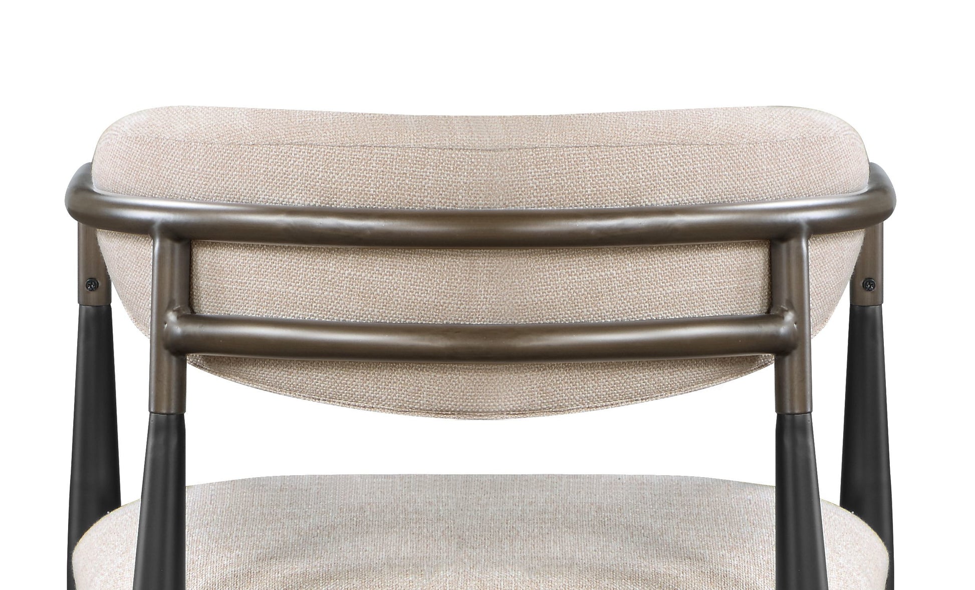 Jaramillo Beige Linen & Black Finish Side Chair Set Of 2 Beige Linen,Metal,Synthetic Wood