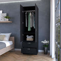 Black 2 Door 2 Drawer Wardrobe Black Bedroom Melamine