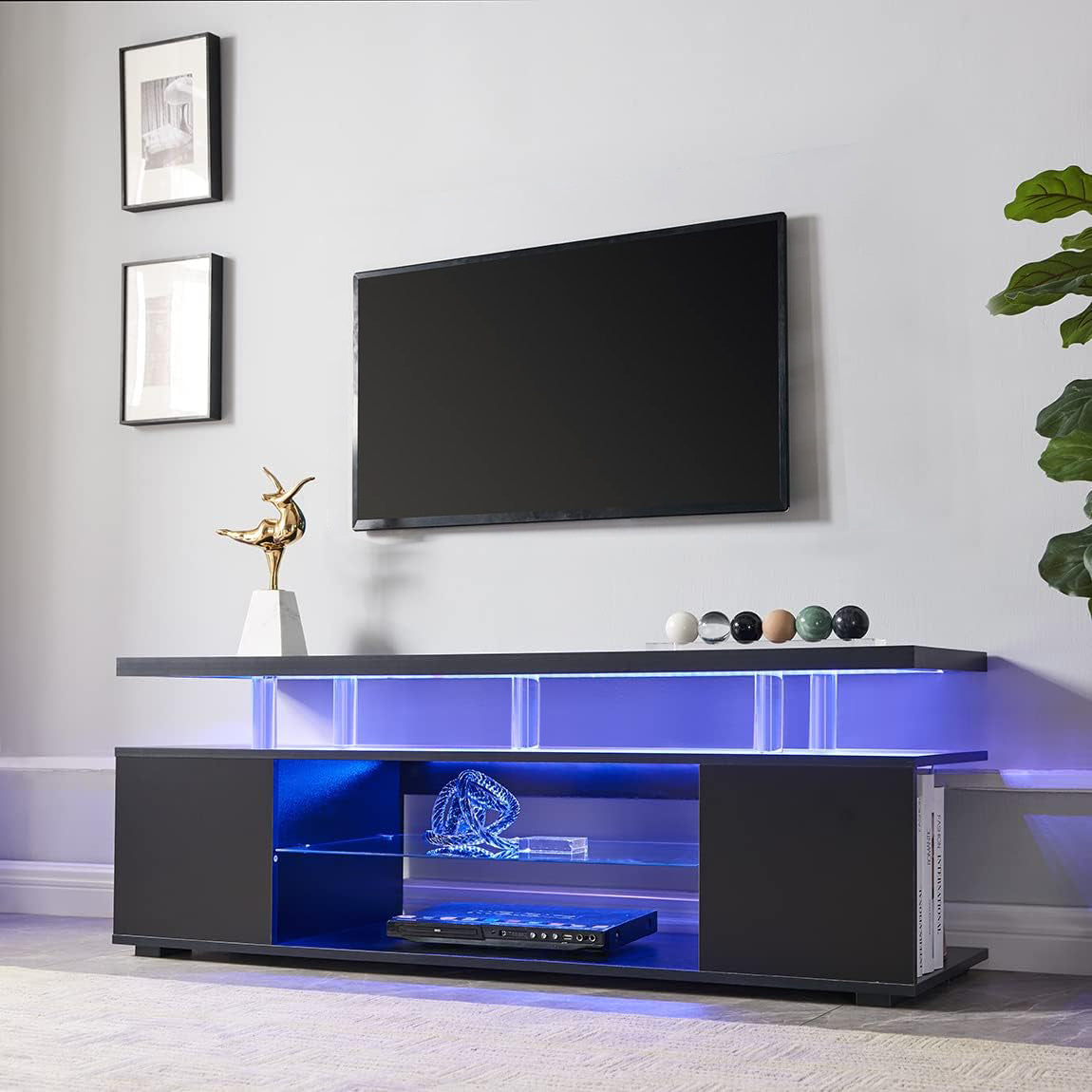 (NEW) Large Modern TV Stand Console Table outlet Entertainment Center Game Organizer