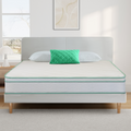 Twin Size 10 Inch Cool Gel Memory Foam Innerspring Hybrid Mattress White Green Foam Spring Twin