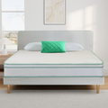 King Size 10 Inch Cool Gel Memory Foam Innerspring Hybrid Mattress White Green Foam Spring King