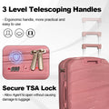 Hardside Luggage Sets 3 Pieces, Expandable Luggages Spinner Suitcase With Tsa Lock Lightweight Carry On Luggage 20Inch 24Inch 28Inch Rose Gold Polypropylene