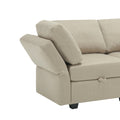 Adjustable Arms And Backs Sectional Sofa, Modern Sectional Couch U Shaped Sofa Couch With Storage Ottoman, Sofa With Convertible Chaise Beige Beige Polyester 4 Seat
