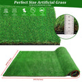 3Ftx5Ft Outdoor Artificial Grass Runner Rug, Thick Realistic Fake Grass Roll Decor Patio Balcony Garden Lawn, Dog Pets Turf Drain Mat, 1.38