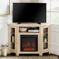 Classic Glass Door Fireplace Tv Stand For Tvs Up To 55