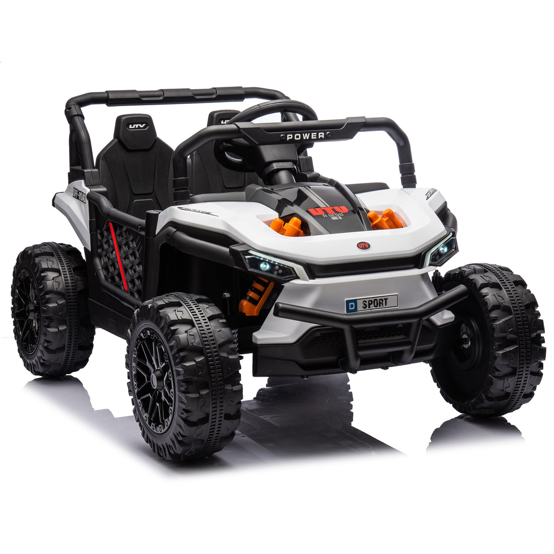 24V Kids Ride On Utv,Electric Toy For Kids W Parents Remote Control,Four Wheel Suspension,Low Start,Adjustable Speed,Multimedia Player,Early Education,Bluetooth,Rear Storage Space For Kids Aged 3 .