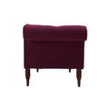 Samuel Tufted Roll Arm Chaise Lounge, Burdy Velvet Burgundy Foam Velvet