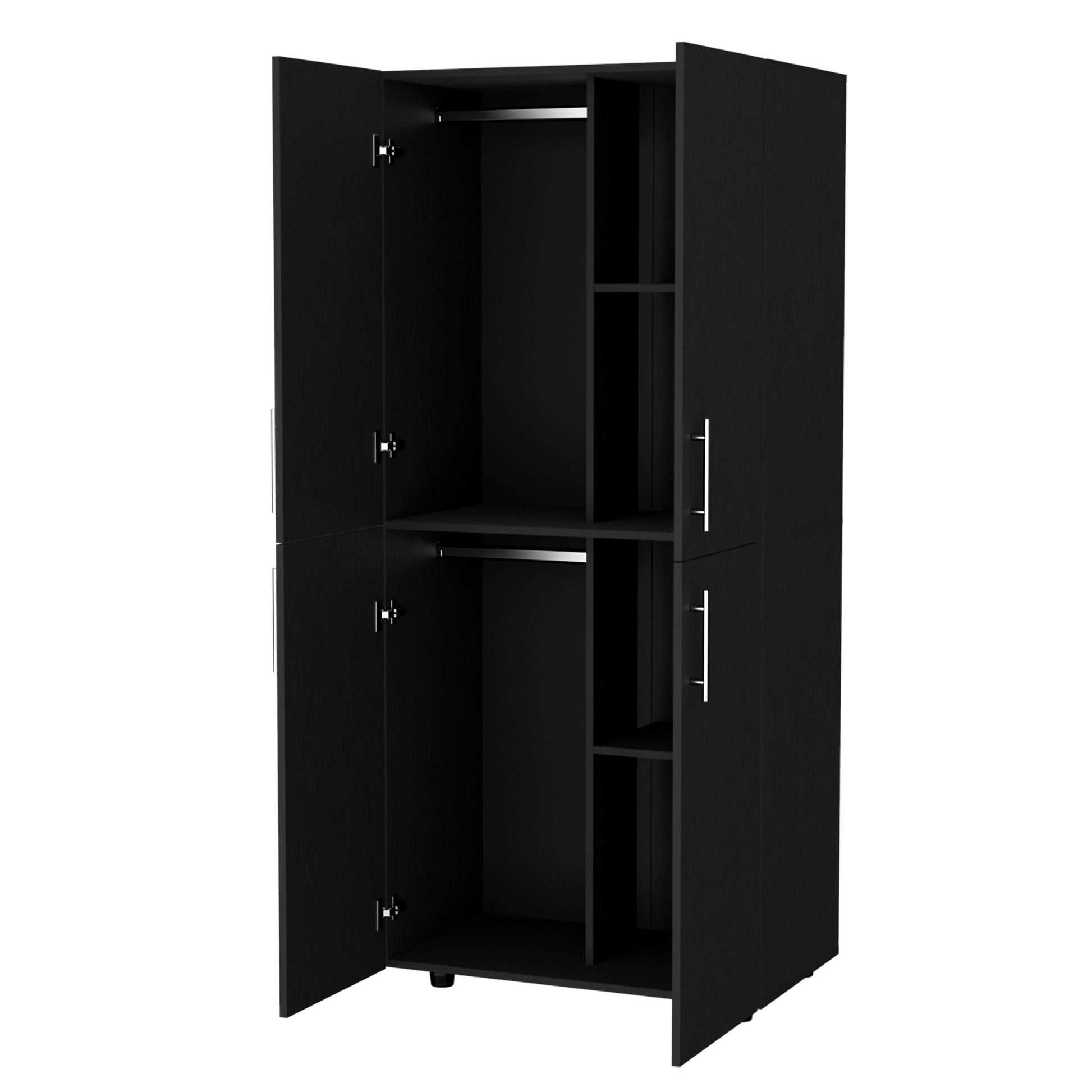 White 4 Door Armoire Black Bedroom Melamine