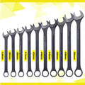 Metric Jumbo Combination Wrench Set Extra Large,10 Pc Metric Black Oxide Jumbo Combo Wrench Set 34 50Mm With Pouch Black Carbon Steel