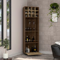 Marsella Corner Bar Cabinet, Eight Built In Wine Rack, Two Side Shelves Multi Primary Living Space Modern Shelves Included Particle Board