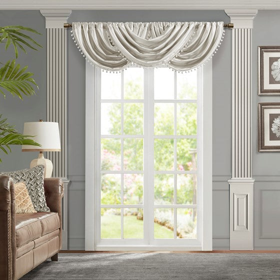 Waterfall Valance Only 1 Pc Valance Beige Polyester