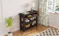 Retro Console Table With Drawer And Two Sturdy Shelves For Entryway, Living Room Espresso Espresso Mdf,Rubber Wood