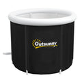 Outsunny Ice Bath Tub, 79 Gallon Outdoor Portable Cold Plunge Tub With Thermo Lid, Cover And Carry Bag For Athletes Recovery And Cold Water Therapy, Black Black Plastic