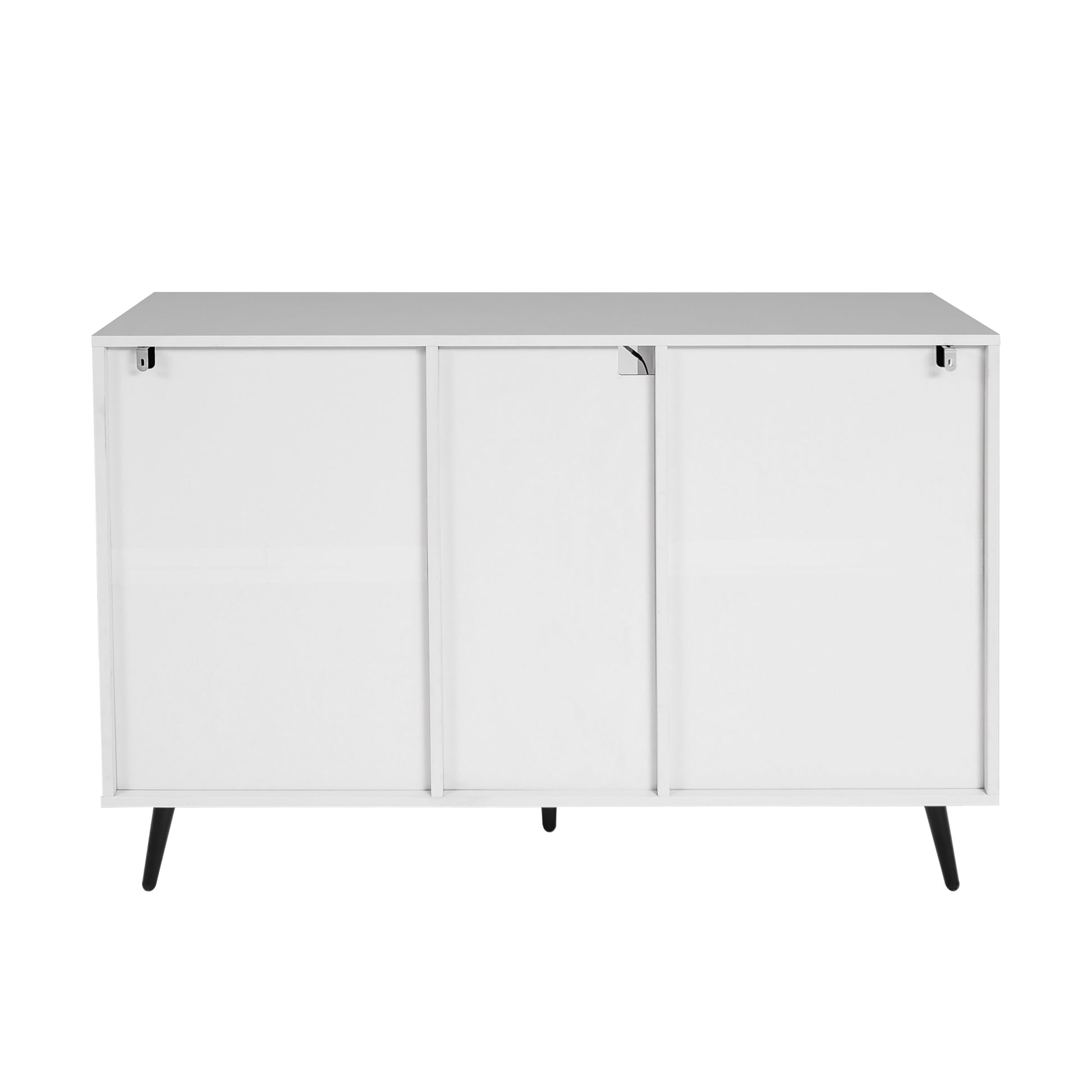 Living Room Sideboard Storage Cabinet White High Gloss With Led Light, Modern Kitchen Unit Cupboard Buffet Wooden Storage Display Cabinet White Mdf