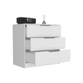 Kaia 3 Drawers Dresser, Superior Top White White Bedroom Modern Particle Board Particle Board