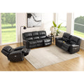 Marco Power Zero Gravity Reclining Loveseat With Console Black Memory Foam Genuine Leather