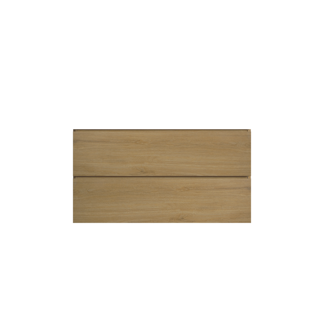 Alice36 106, Wall Mount Cabinet Without Basin, Natural Oak Color, With Two Drawers, Pre Assembled Oak Melamine