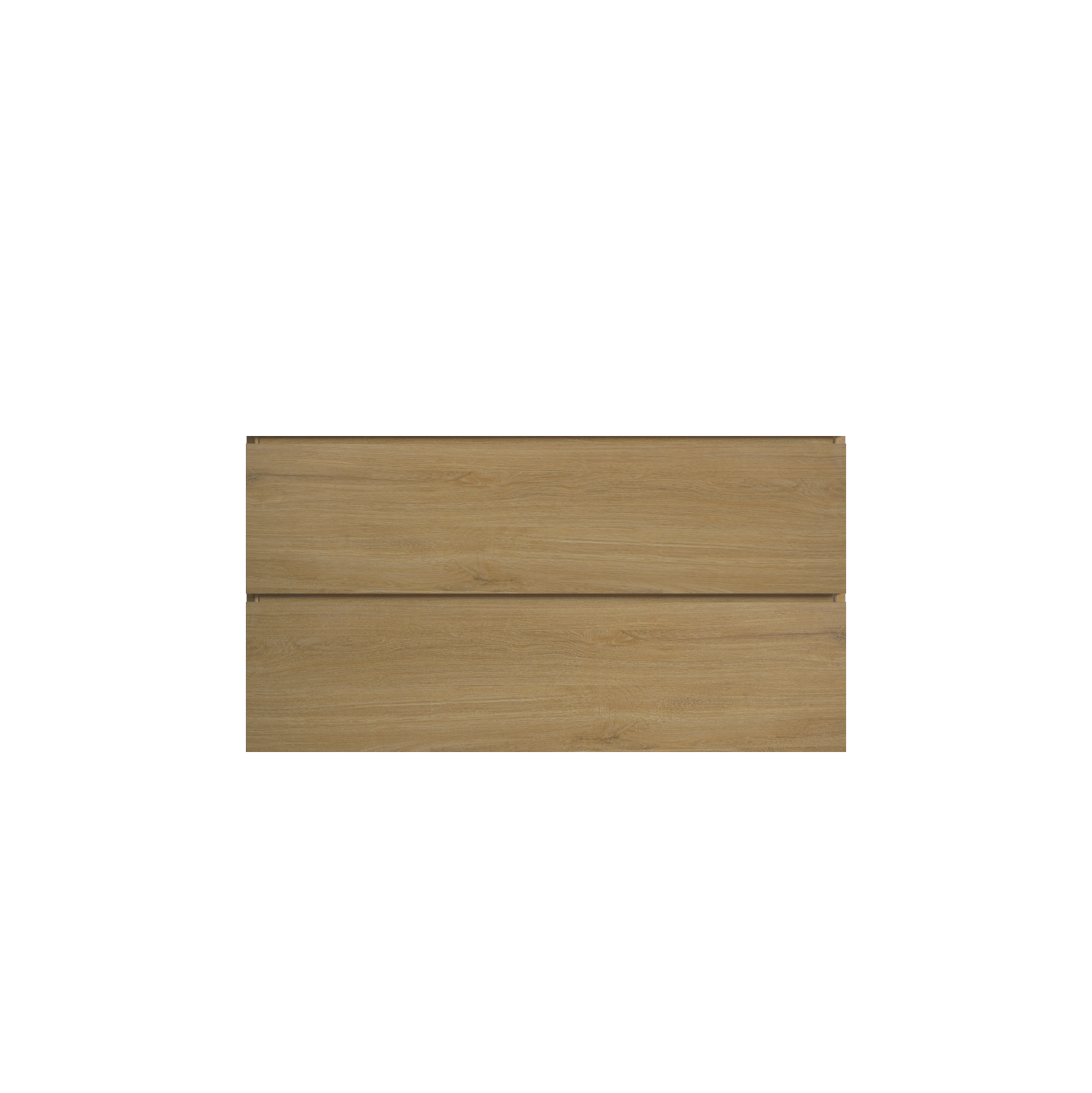 Alice36 106, Wall Mount Cabinet Without Basin, Natural Oak Color, With Two Drawers, Pre Assembled Oak Melamine