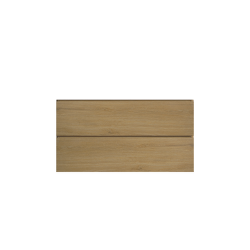 Alice36 106, Wall Mount Cabinet Without Basin, Natural Oak Color, With Two Drawers, Pre Assembled Oak Melamine