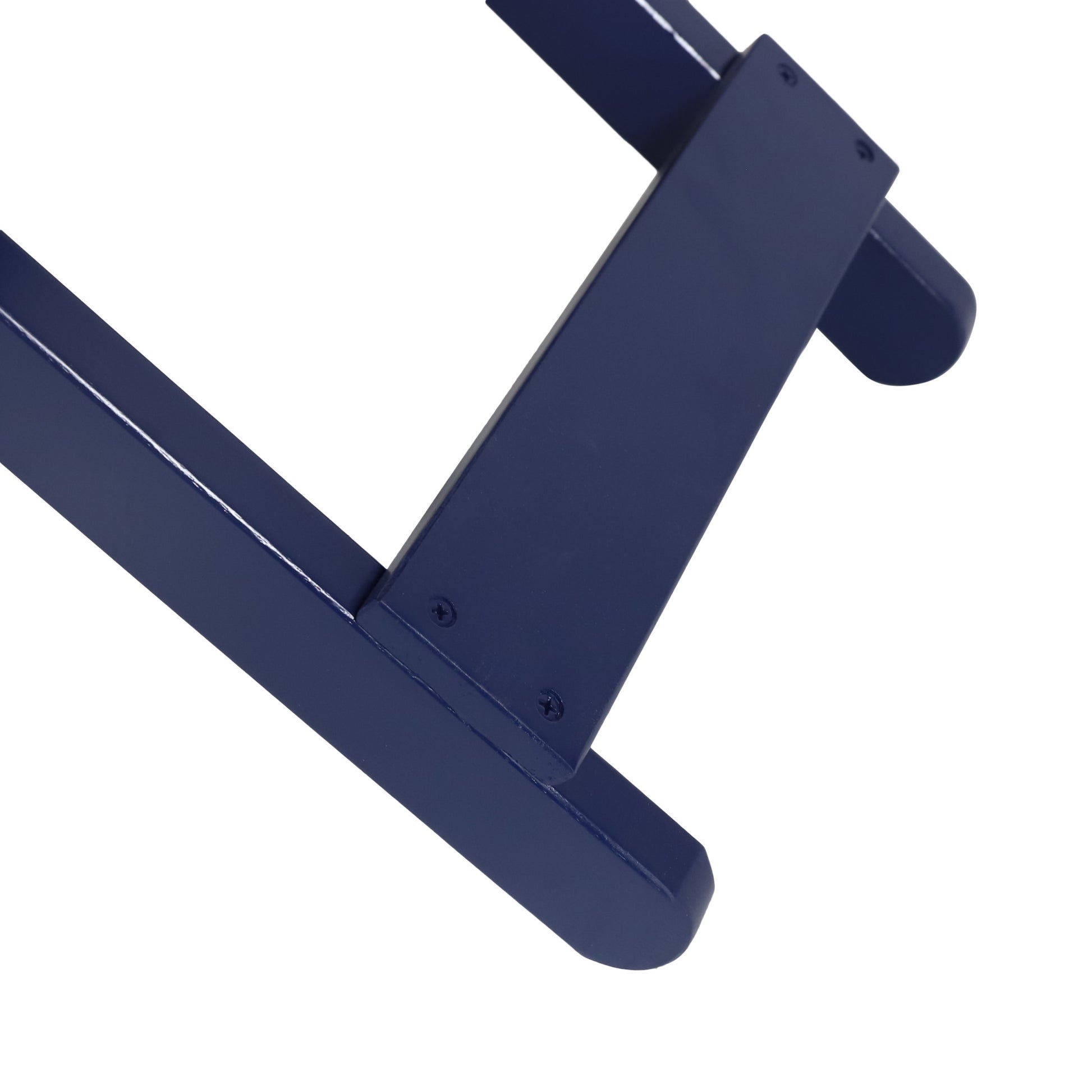 Outdoor Folding Wooden Side Table, Navy Blue, 15"D X 22.75"W X 18.25"H Navy Blue Acacia Wood