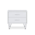 Contemporary 2 Drawers Wood Nightstand By Deoss, White White Mdf