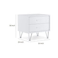 Contemporary 2 Drawers Wood Nightstand By Deoss, White White Mdf