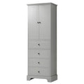 Storage Cabinet with 2 Doors and 4 Drawers for grey-mdf