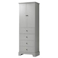 Storage Cabinet With 2 Doors And 4 Drawers For Bathroom, Office, Adjustable Shelf, Mdf Board With Painted Finish, Grey Grey Mdf