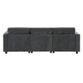 86.5''Chenille Sectional Sofa With Storage Pockets, 5 Seat U Shaped Sleeper Couch Set,2 Pic Free Combination,Convertible Sofa Bed With Ottoman For Living Room,Apartment,3 Colors Dark Grey Chenille 5 Seat