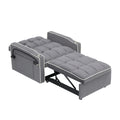 1 Versatile Foldable Sofa Bed In 3 Lengths, Modern Sofa Sofa Sofa Velvet Pull Out Bed, Adjustable Back And With Usb Port And Ashtray And Swivel Phone Stand Dark Grey Dark Gray Light Brown Velvet Wood Primary Living Space Cushion Back Light Duty