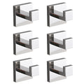 6 Pack Wall Mounted Stainless Steel Bathroom Towel Hooks Coat Hooks For Bathroom, Bedroom, Kitchen Chrome Stainless Steel