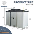 8Ft X 4Ft Outdoor Metal Storage Shed With Sliding Door And Foundation For Backyard, Patio, Lawn White And Black White Black Metal