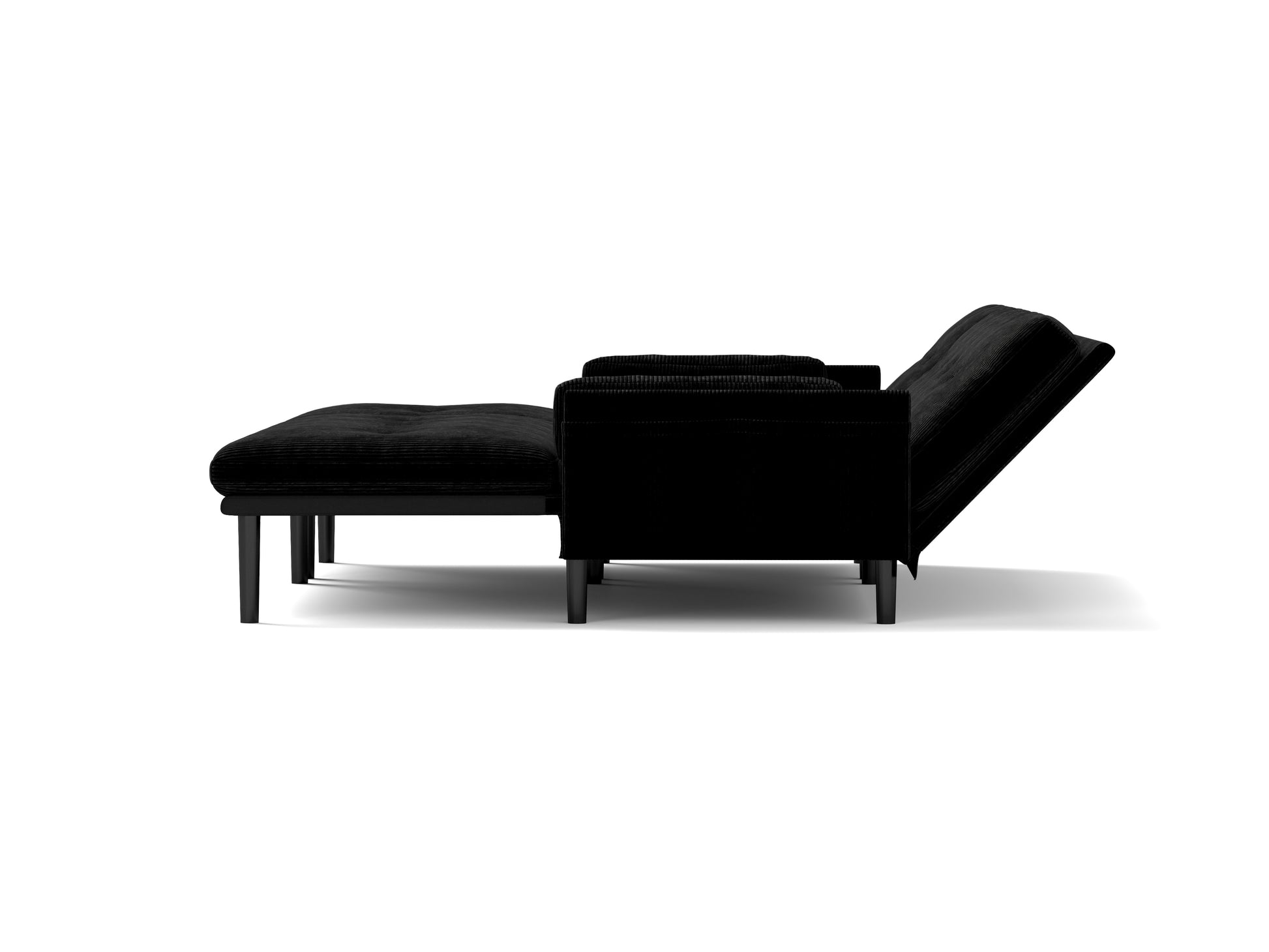 Black Corduroy Sectional Sofa: Convertible 3 Seaters Sofa, L Shaped Sofa, And Bed Black Velvet Metal Primary Living Space Medium Soft Loose Back Pillow Top Arms Foam Fabric Metal 3 Seat