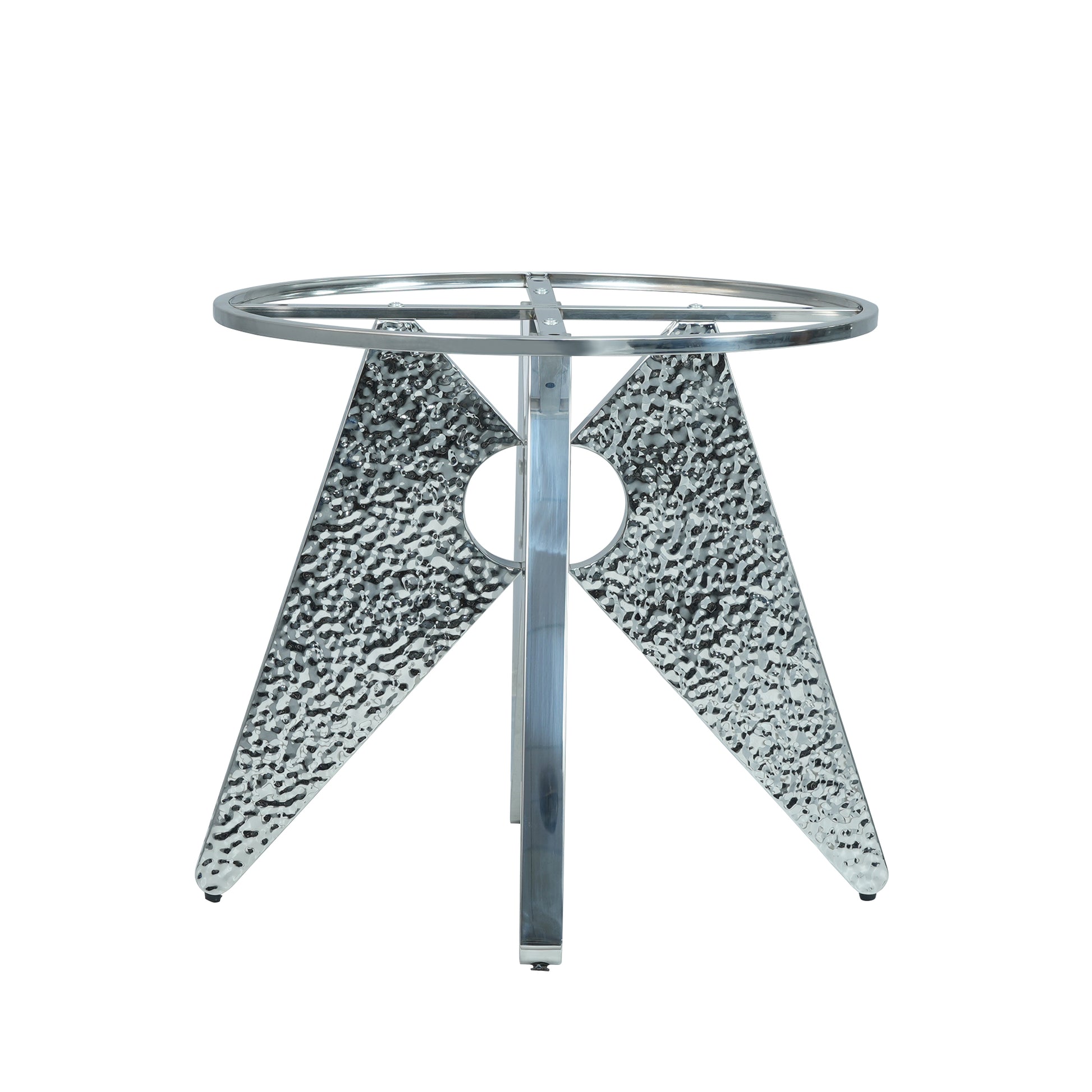 53" Round Marble Dining Table With Silver Stainless Steel Design Base, Artificial Marble For 6 People, Dining Room Living Room Kitchen Dining Table,White Dining Table Only Silver,White Dining Room