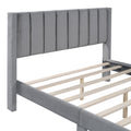 Full Size Storage Bed Velvet Upholstered Platform Bed With A Big Drawer Gray Old Sku:Wf296850Aae Full Gray Velvet