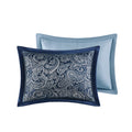 5 Piece Jacquard Bedspread Set With Throw Pillows Navy King Queen Navy Cotton
