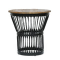 Side Table Natural Black Wood Metal