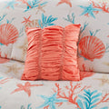 7 Piece Cotton Sateen Comforter Set Coral King King Coral Cotton