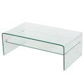 Coffee Table 12Mm Tempered Bent Glass ,8Mm Shelf Glass Clear Tempered Glass