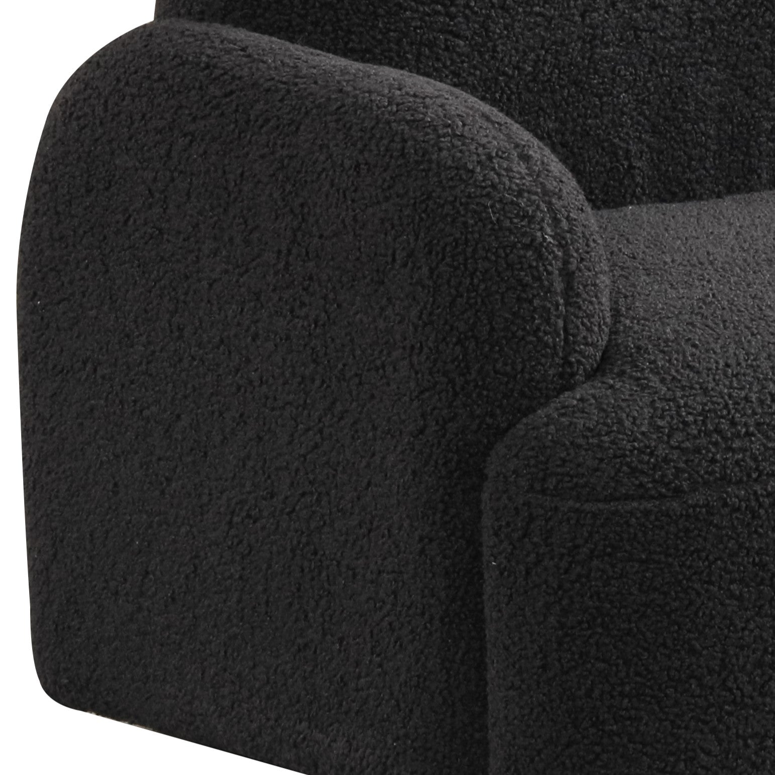 Raelynn 25.5"W Black Teddy Velvet Bear Shaped Kids Armchair Black Foam Velvet