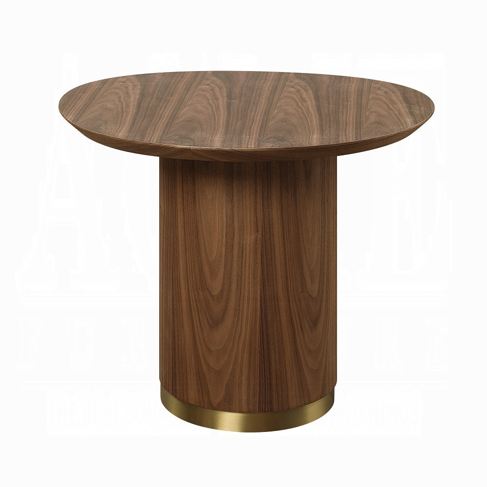 Walnut End Table With Pedestal Walnut Primary Living Space Round Wood Pedestal