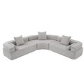 Arrived Oversized Combination Sofa,Curved Sofa,Upholstered 4 Seater Couch For Living Room, Modern Modular 3 Piece Free Combination, Semicircular Modular Sofaboucle, Gray Gray Polyester Primary Living Space Soft Tight Back Modern Square Arms Foam
