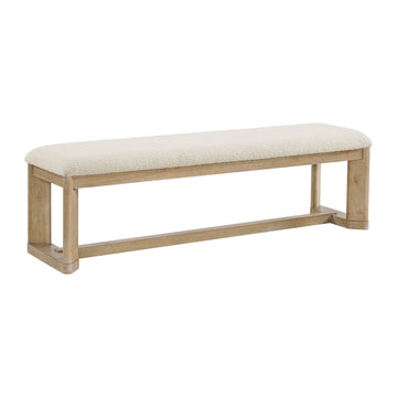 C Brown Upholstered Dining Bench Brown Solid Wood