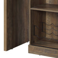 Rustic Oak 9 Bottle Bar Table With Sliding Barn Door Rustic Dining Room Rectangular Paper Composite